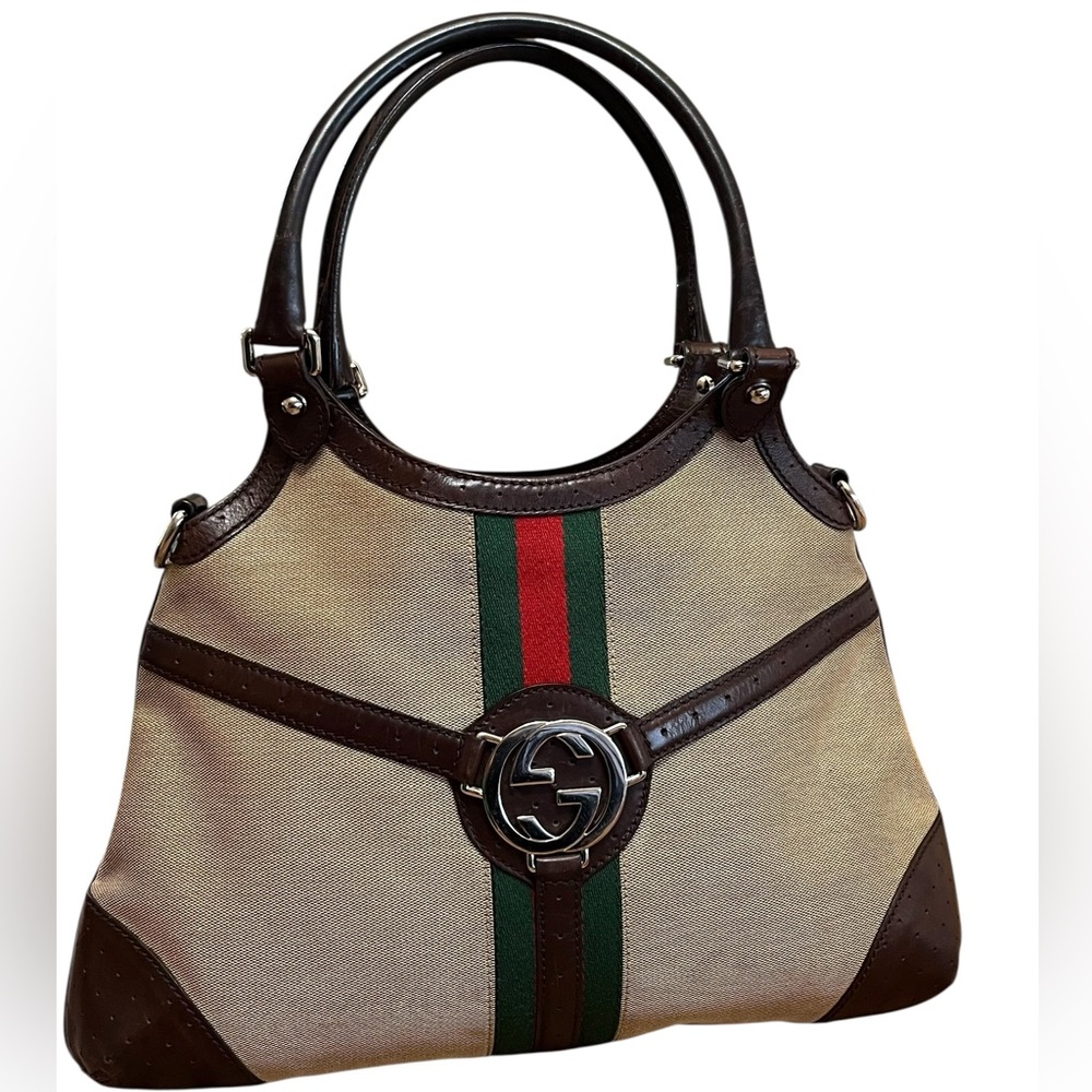 Gucci Web Logo Satchel Handbag